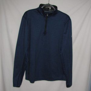 Mens Greyson Pullover Black Blue Herringbone Polyester Spandex Blend Size Medium